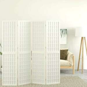 vidaXL 4-paneles fehér japán stílusú összecsukható paraván 160x170 cm kép