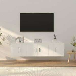 vidaXL 3 részes fehér szerelt fa TV-szekrényszett kép