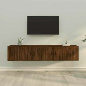 vidaXL 4 részes barna tölgy színű szerelt fa TV-szekrényszett kép