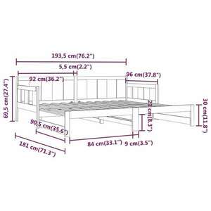 vidaXL tömör fenyőfa kihúzható kanapéágy 2 x (90 x 190) cm kép