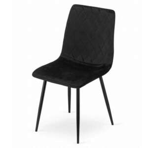 Skandináv stílusú szék, Torino, bársony, fém, fekete, 44.5x53x88.... kép