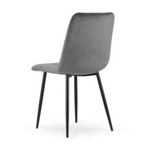 Skandináv stílusú szék, , Lava, bársony, fém, fekete, 43x51x90 cm... kép