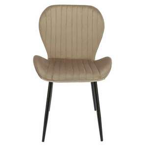 Skandináv stílusú szék, Jumi, Veira, bársony, fém, bézs, 52x57x85 cm kép