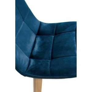 Skandináv stílusú szék, velúr és PU, sötétkék, 43x54x81 cm, Colin kép
