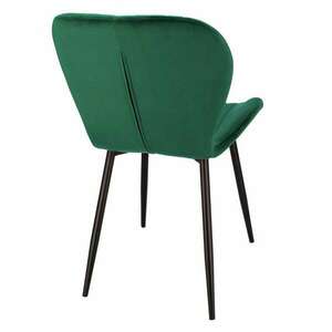Skandináv stílusú szék, Jumi, Veira, bársony, fém, zöld, 52x57x85... kép