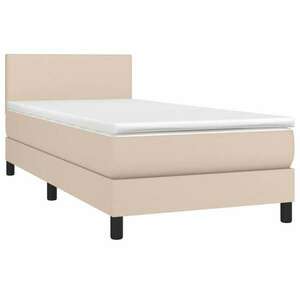 Cappuccino színű műbőr rugós ágy matraccal 90 x 200 cm kép