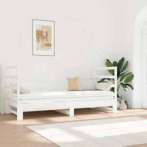vidaXL fehér tömör fenyőfa kihúzható kanapéágy 2x(90x190) cm kép