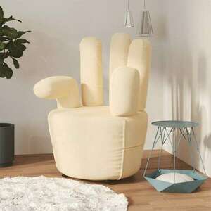 vidaXL krémszínű bársony kéz formájú fotel kép