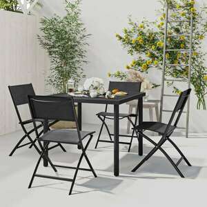 vidaXL fekete acél kerti asztal 80 x 80 x 72 cm kép