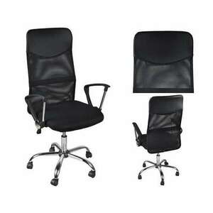 Irodai szék, forgatható, dönthető, hálós, acél, fekete, max 130 k... kép