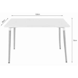 Skandináv stílusú asztal, , téglalap alakú, MDF és fa, fekete, 12... kép