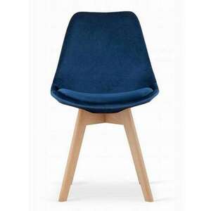 Skandináv stílusú szék, Mercaton, Nori, bársony, fa, kék, 48.5x54... kép