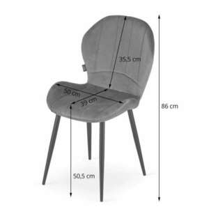 Skandináv stílusú szék, , Terni, bársony, fém, tengerészkék, 50x6... kép