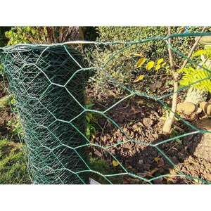 Rabitz hálós kerítés, pvc, zöld, 16 mm, 0, 9 mm, magasság 1 m kép