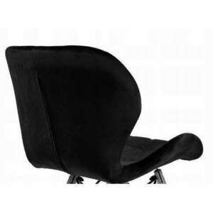 Skandináv stílusú szék, velúr, fa, fekete és natúr, 46x50x73 cm kép