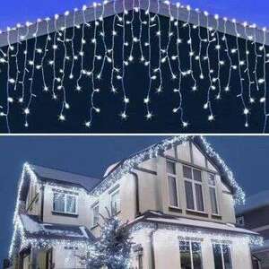 Karácsonyi installáció, galamb típusú kék LED fénnyel, rojtokkal, ... kép