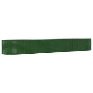 Zöld porszórt acél kerti magaságyás 554x100x68 cm kép
