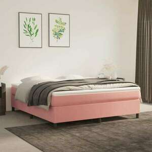 vidaXL rózsaszín bársony rugós ágykeret 180x200 cm kép