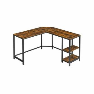 Sarok íróasztal / számítógépasztal + polc - Vasagle Loft - 138 x... kép