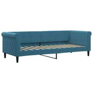 Kék bársony kanapéágy 80 x 200 cm kép