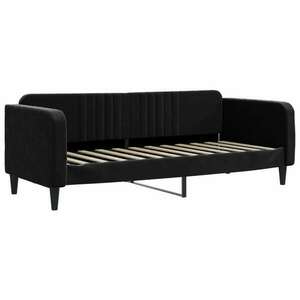Fekete bársony kanapéágy 80 x 200 cm kép