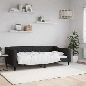 Fekete szövet kanapéágy 90 x 190 cm kép
