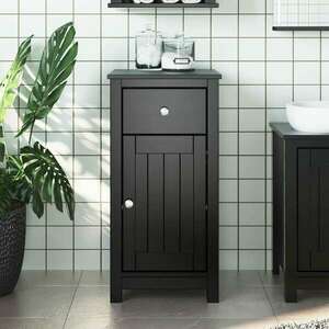 vidaXL BERG fekete tömör fenyőfa fürdőszobaszekrény 40 x 34 x 80 cm kép