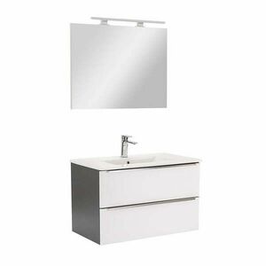 Vario Trim 80 komplett fürdőszoba bútor antracit-fehér kép