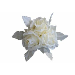 Fehér luxus rózsák levelekkel 60cm kép