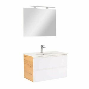Vario Pull 80 komplett fürdőszoba bútor tölgy-fehér kép