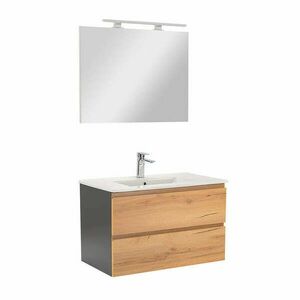 Vario Pull 80 komplett fürdőszoba bútor antracit-tölgy kép
