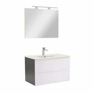 Vario Pull 80 komplett fürdőszoba bútor antracit-fehér kép
