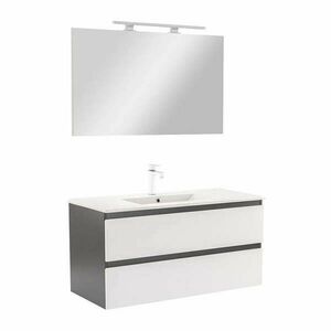 Vario Forte 100 komplett fürdőszoba bútor antracit-fehér kép