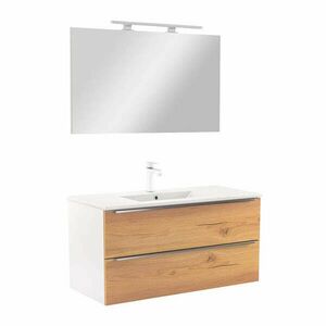 Vario Trim 100 komplett fürdőszoba bútor fehér-tölgy kép