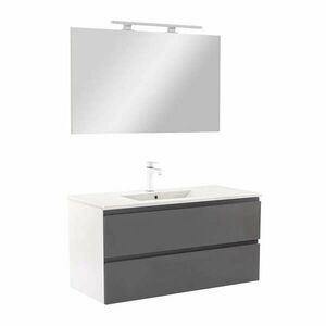 Vario Pull 100 komplett fürdőszoba bútor fehér-antracit kép