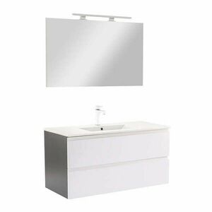 Vario Pull 100 komplett fürdőszoba bútor antracit-fehér kép