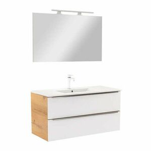 Vario Trim 100 komplett fürdőszoba bútor tölgy-fehér kép