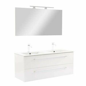 Vario Clam 120 komplett fürdőszoba bútor fehér-fehér kép