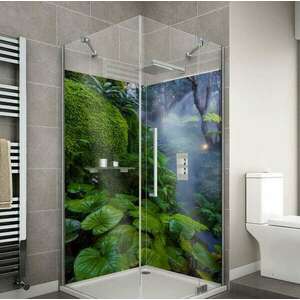 Wallplex fürdőszobai dekorpanel Jungleleaves 90 cm x 200 cm kép