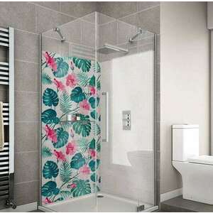 Wallplex fürdőszobai dekorpanel Rózsaszín hibiszkusz 90 cm x 200... kép