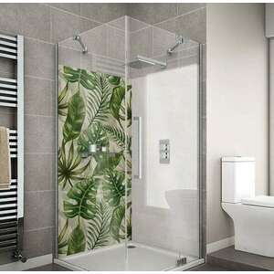 Wallplex fürdőszobai dekorpanel Zöld Pálmalevelek 90 cm x 200 cm... kép