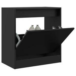 vidaXL fekete szerelt fa cipőszekrény 60 x 34 x 63, 5 cm kép