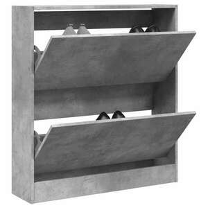 vidaXL betonszürke szerelt fa cipőszekrény 80 x 21 x 87, 5 cm kép