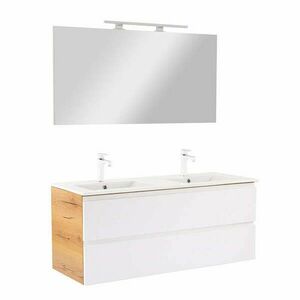 Vario Pull 120 komplett fürdőszoba bútor tölgy-fehér kép