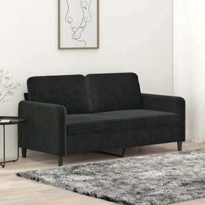 vidaXL kétszemélyes fekete bársony kanapé 140 cm kép