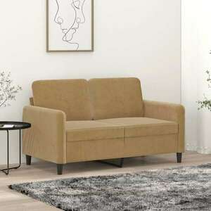 vidaXL kétszemélyes barna bársony kanapé 120 cm kép