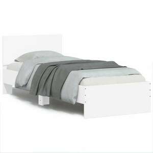 vidaXL fehér ágykeret fejtámlával és LED-világítással 90 x 200 cm kép