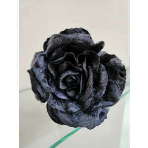 Fekete bársony rózsa száron 30cm kép