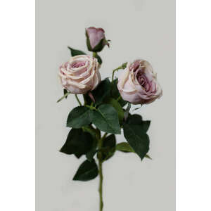 Lila mű háromvirágú rózsa szárral 73cm kép