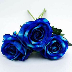 Bársony tapintású kék rózsa 50 cm, 1db kép